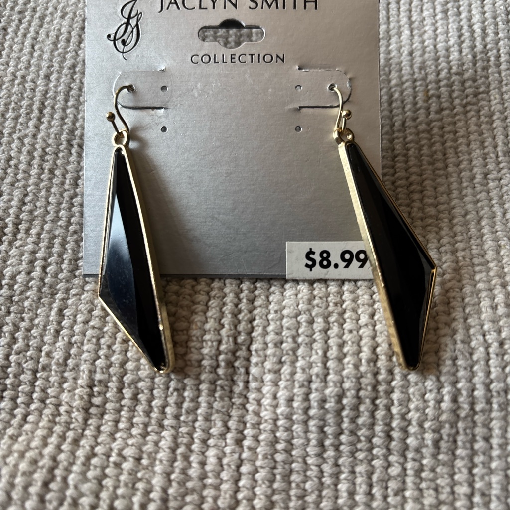 Jaclyn Smith Black And Gold Geometric Earrings